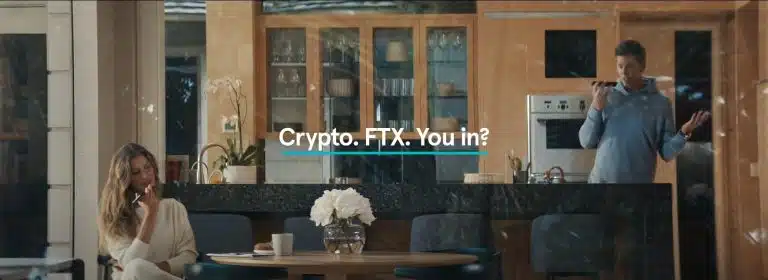 Gisele Bündchen e Tom Brady em comercial da FTX. Fonte: YouTube/Reprodução.