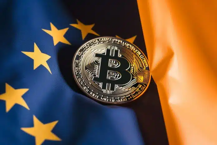 União Europeia e Bitcoin. Midjourney.