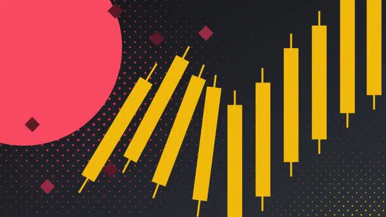 Candles de trade próximo de bola vermelha, crédito da imagem Binance Academy